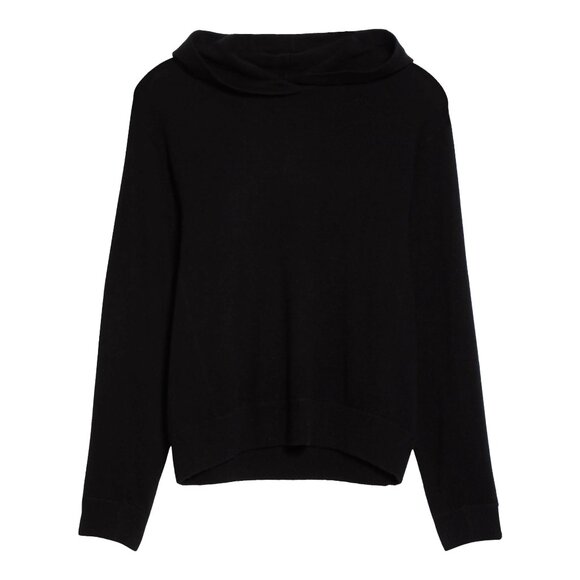 Vince Overlap Wool Cashmere Hoodie XL Black - Picture 6 of 12